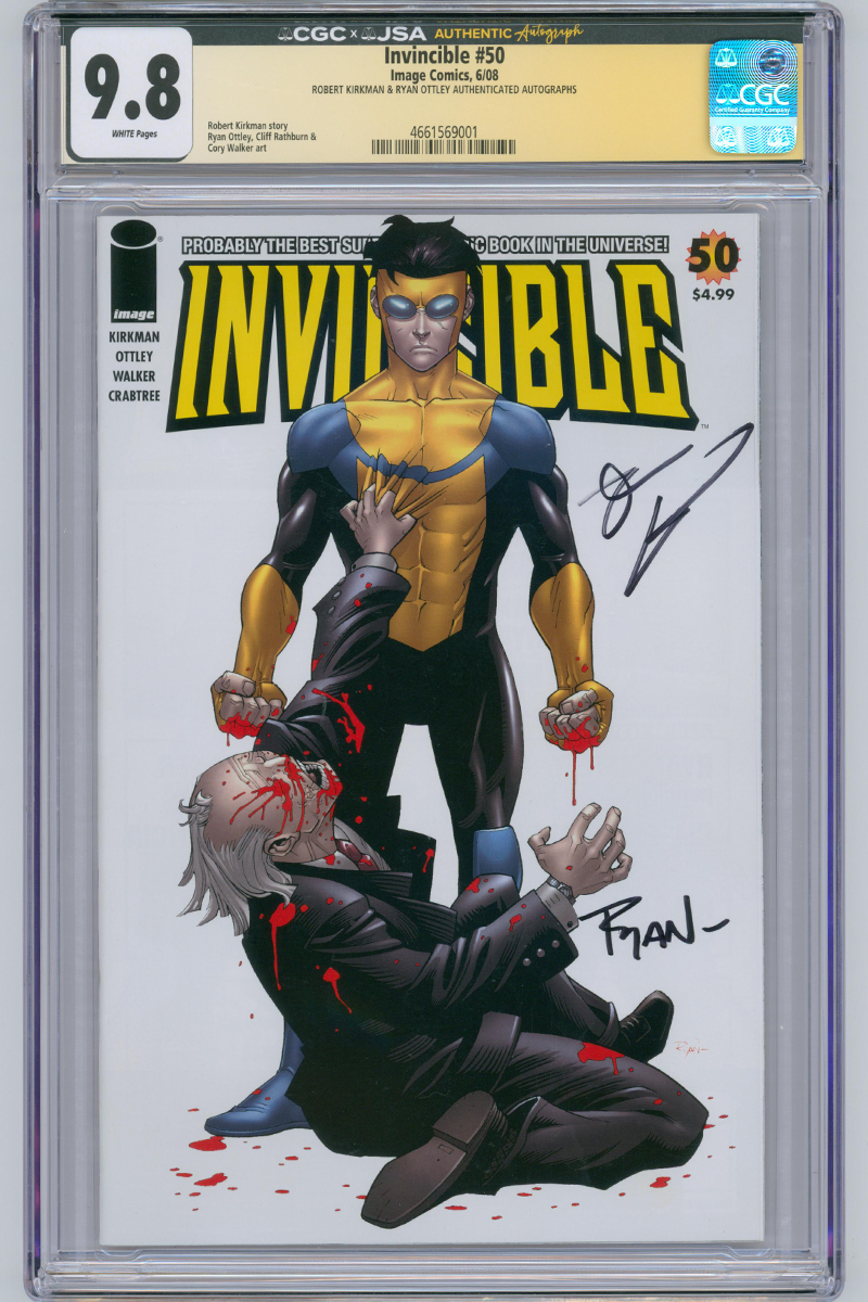 Invincible 050 - Signed by Robert Kirkman & Ryan Ottley - 2008 CGC 9.8