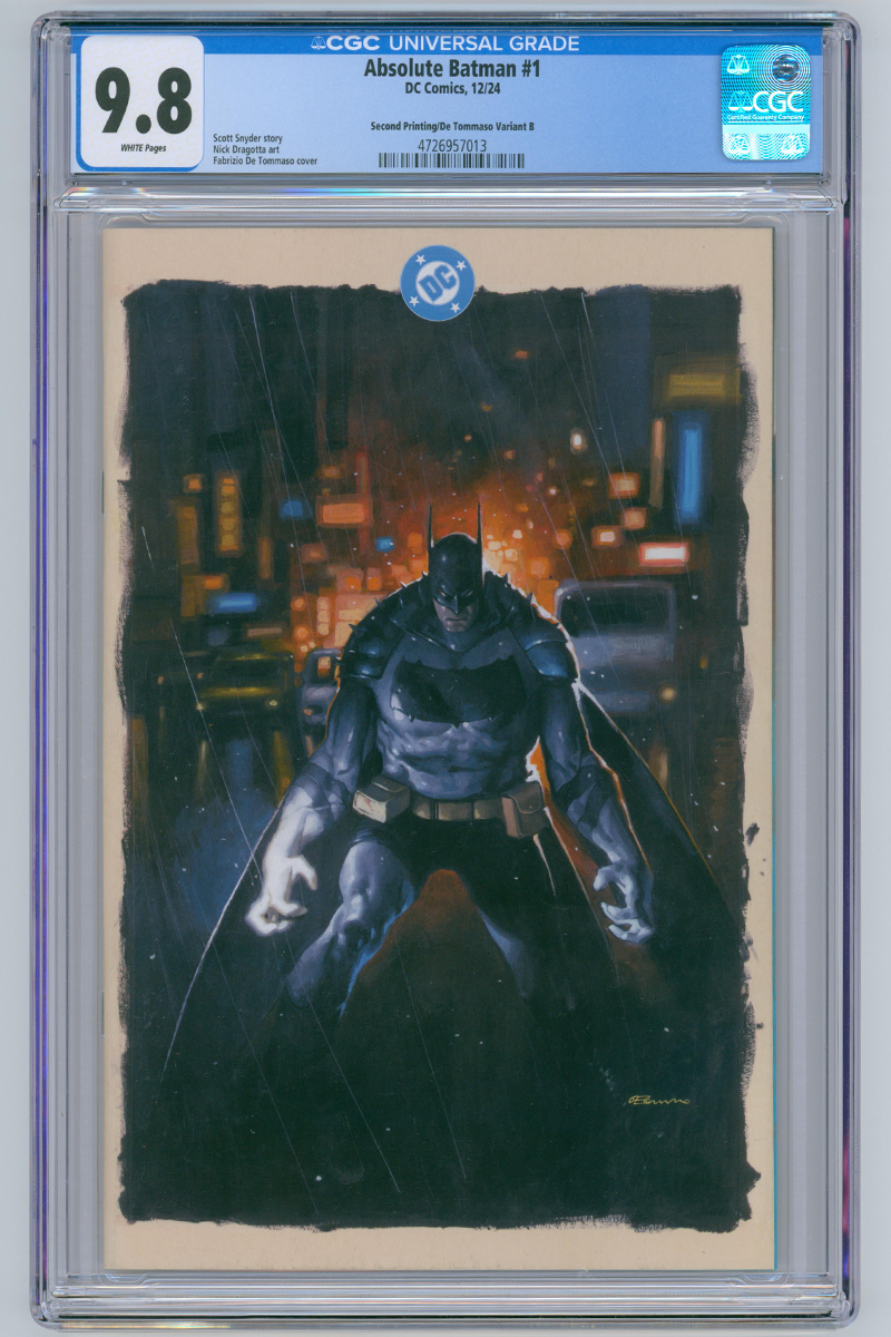 Absolute Batman 01 - 2nd Print De Tommaso 'Full Bleed' Variant Ltd. 500 - 2024 CGC 9.8