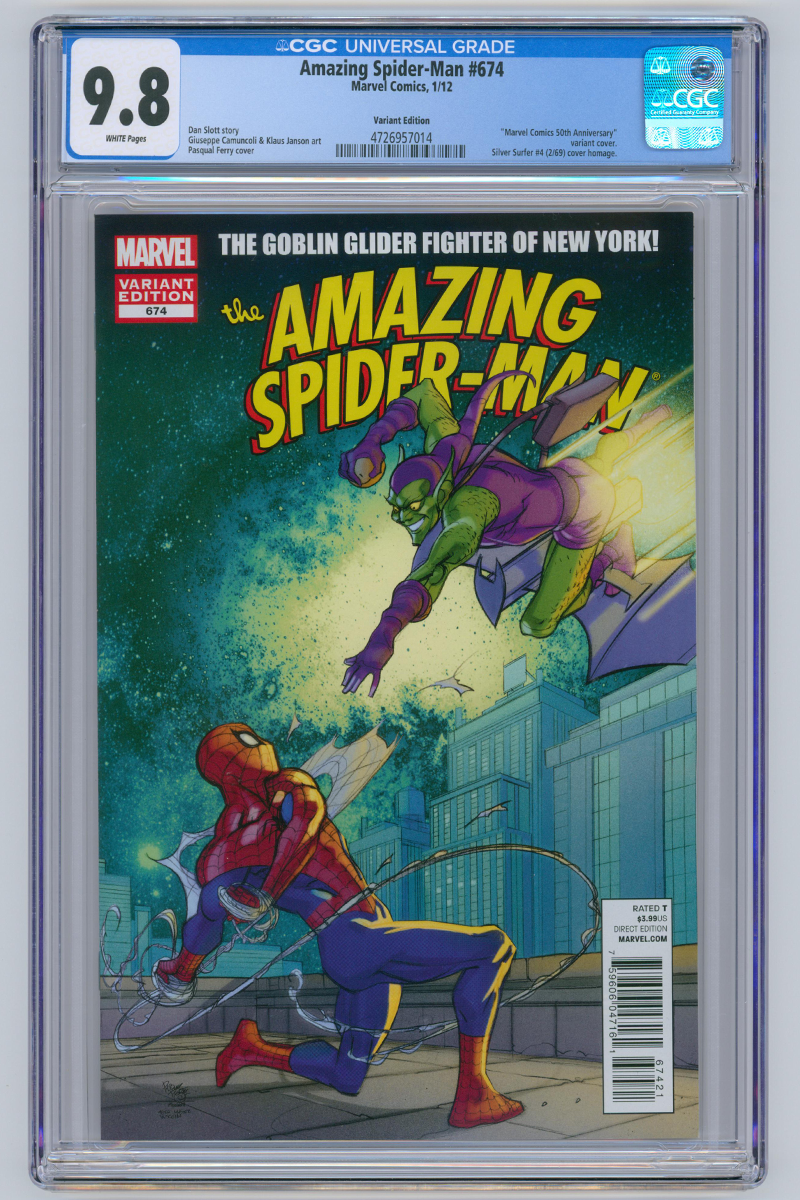 Amazing Spider-Man Vol 2. 674 - 1:50 Pasqual Ferry Variant - 2012 CGC 9.8