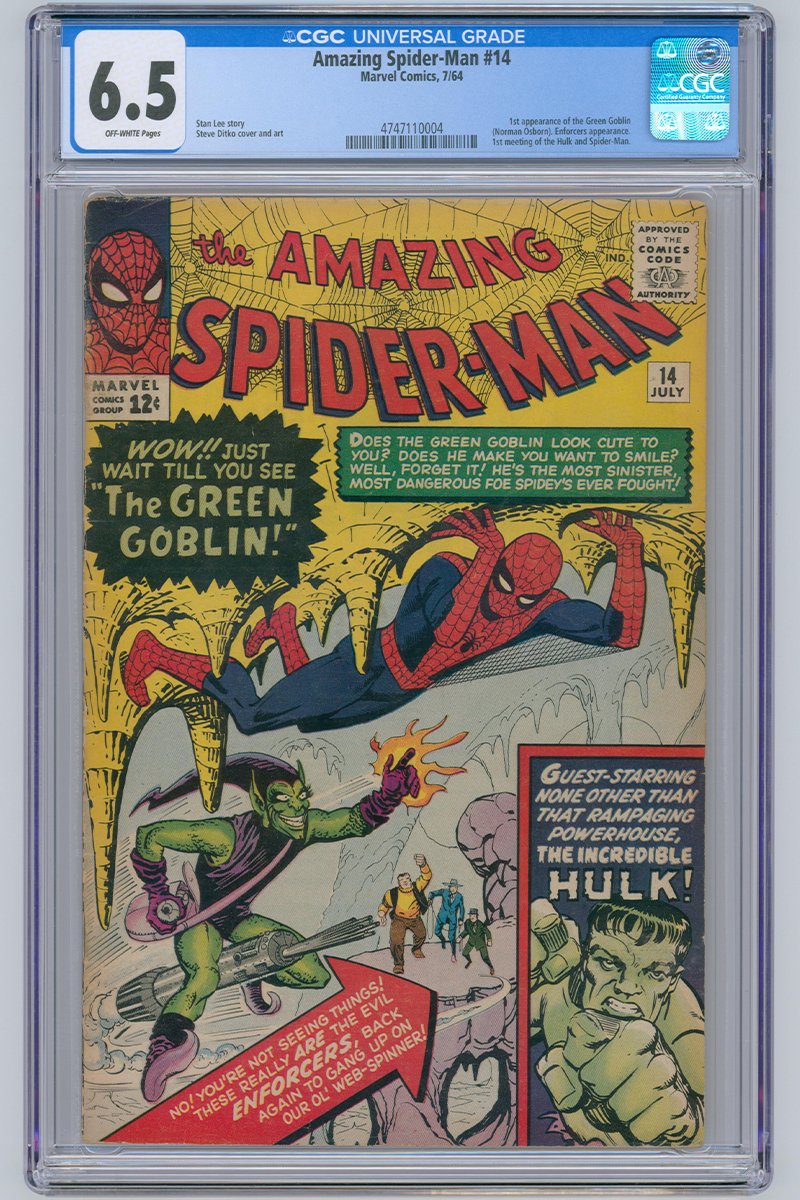 Amazing Spider-Man Vol 1. 014 - 1st App. Green Goblin - 1964 CGC 6.5