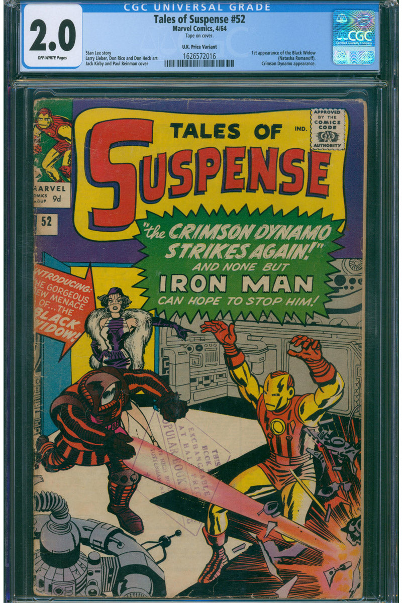 Tales of Suspense 052 - 1st App Black Widow - 1964 CGC 2.0