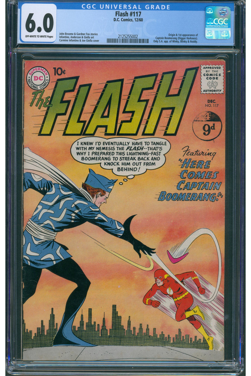 Flash Vol 1. 117 - 1st App. Captain Boomerang - 1960 CGC 6.0