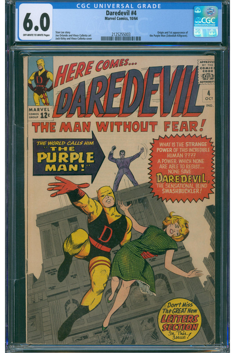 Daredevil Vol 1. 004 - 1st App Killgrave/Purple Man - 1964 CGC 6.0