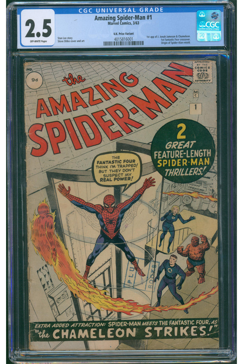 Amazing Spider-Man Vol 1. 001 - 1st App. J Jonah Jameson - 1963 CGC 2.5