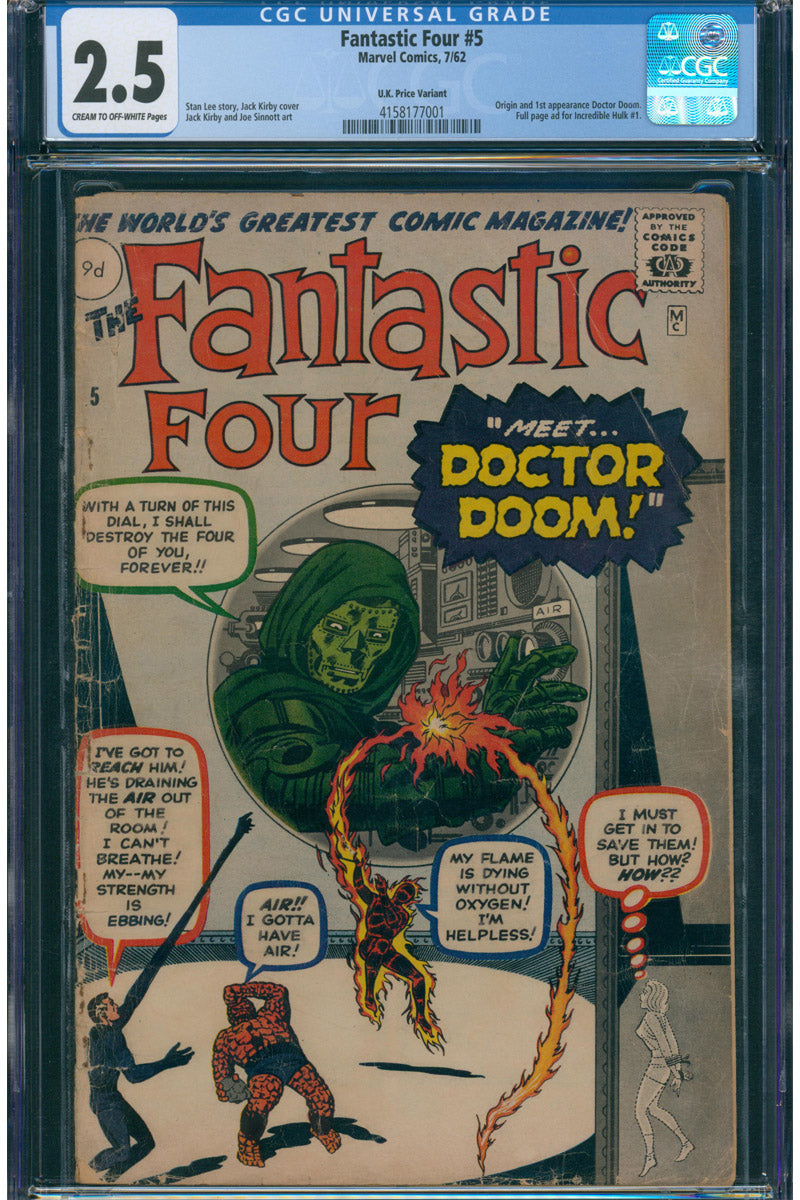 Fantastic Four 005 - 1st App Dr Doom - 1962 CGC 2.5