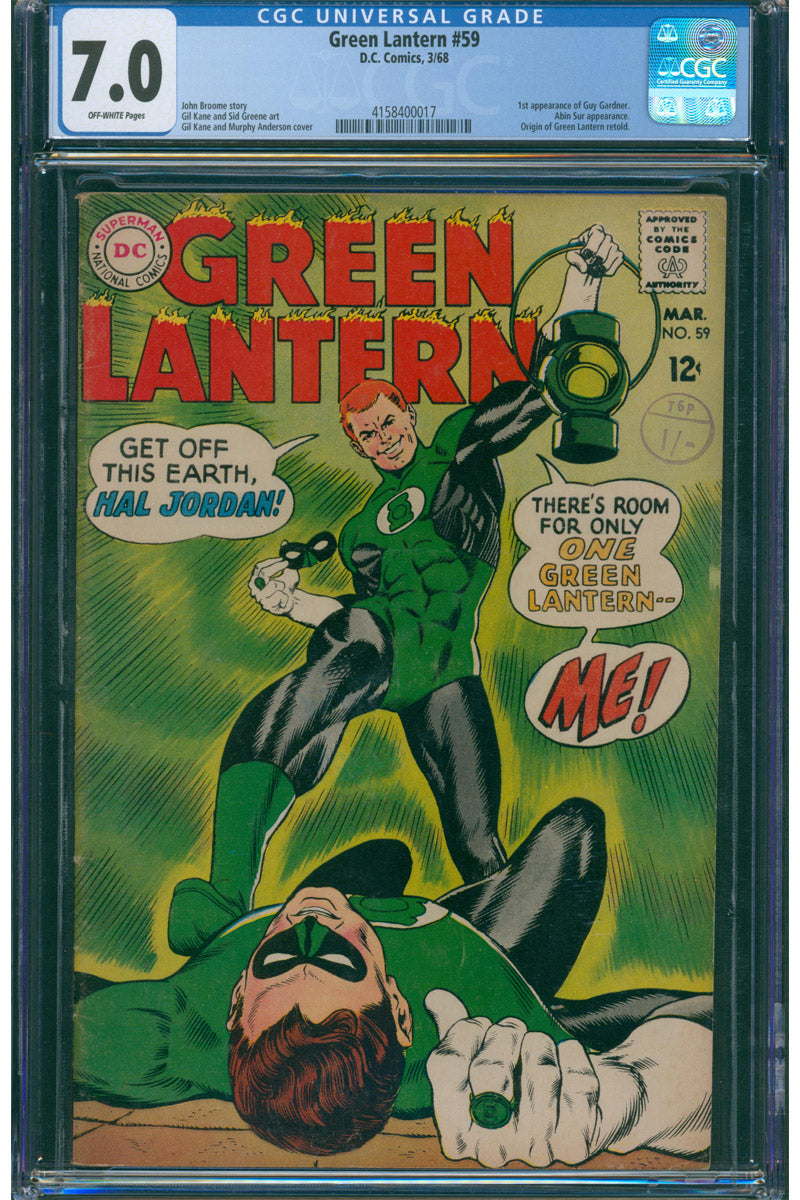 Green Lantern Vol 2. 059 - 1st App Guy Gardener - 1968 CGC 7.0