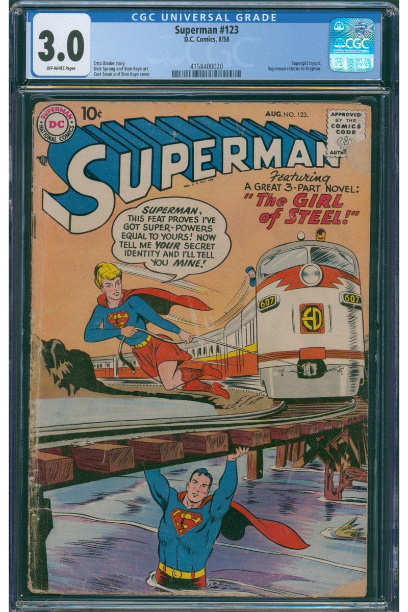 Superman 0123 - Supergirl tryout - 1958 CGC 3.0