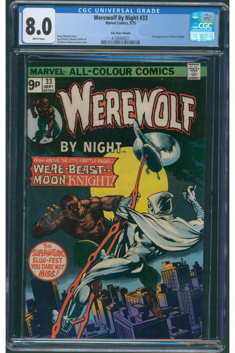 Werewolf By Night 033 - 2nd App Moon Knight - 1975 CGC 8.0