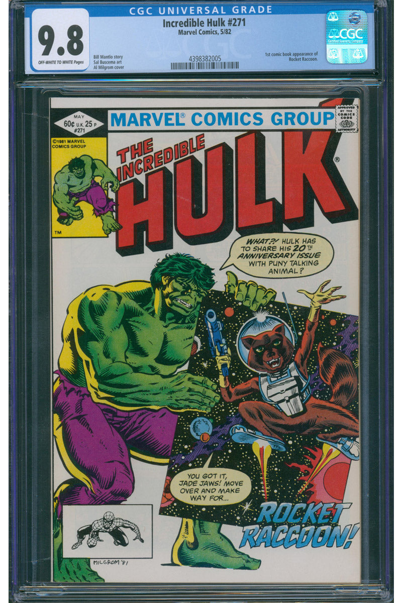 Incredible Hulk 271 - 1st App in comics of Rocket Racoon - 1982 CGC 9.8