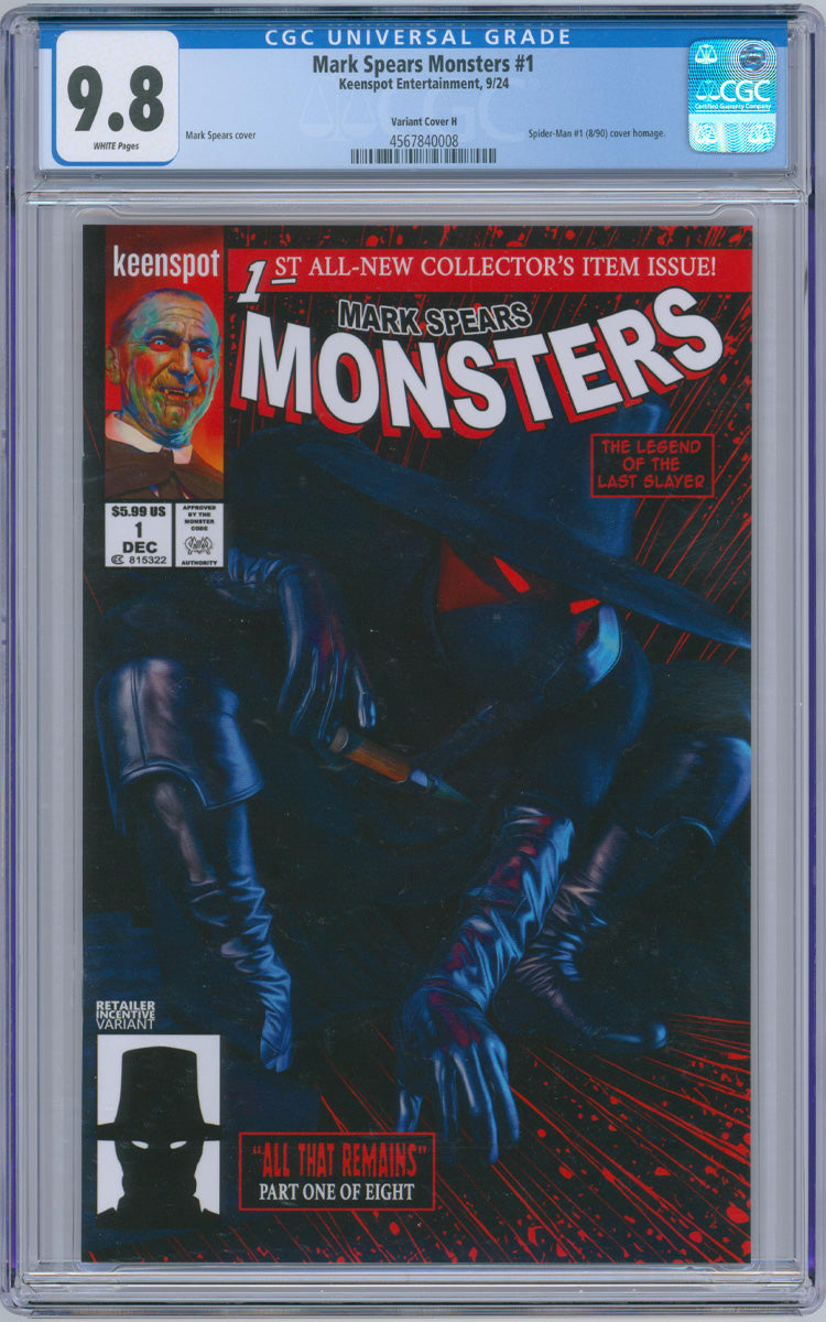 Mark Spears Monsters 01 - 1:25 Spider-Man 1 Homage Variant - 2024 CGC 9.8