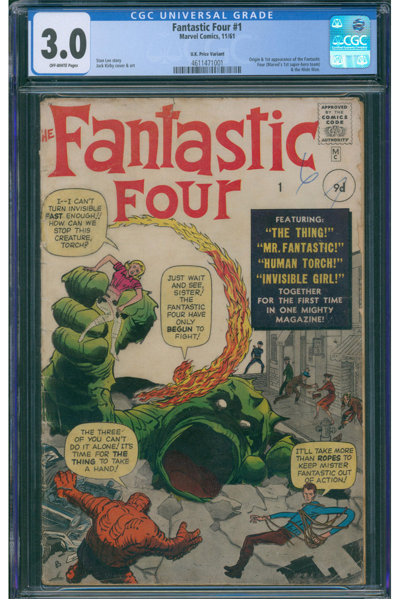 Fantastic Four 001 - 1st App Fant. Four - 1961 CGC 3.0