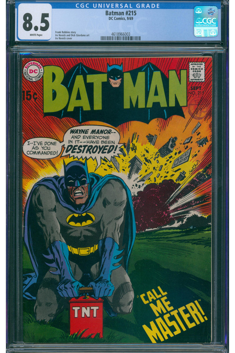 Batman 0215 1969 CGC 8.5 WHITE PAGES