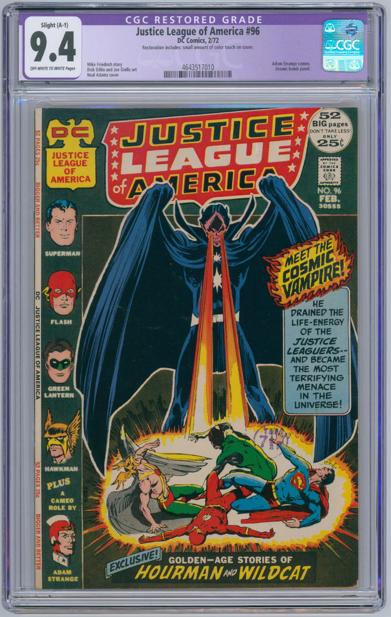 Justice League of America 096 - 1972 CGC 9.4 Restored