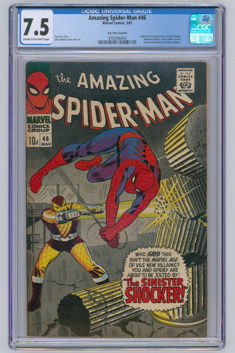Amazing Spider-Man Vol 1. 046 - 1st App. The Shocker - 1967 CGC 7.5