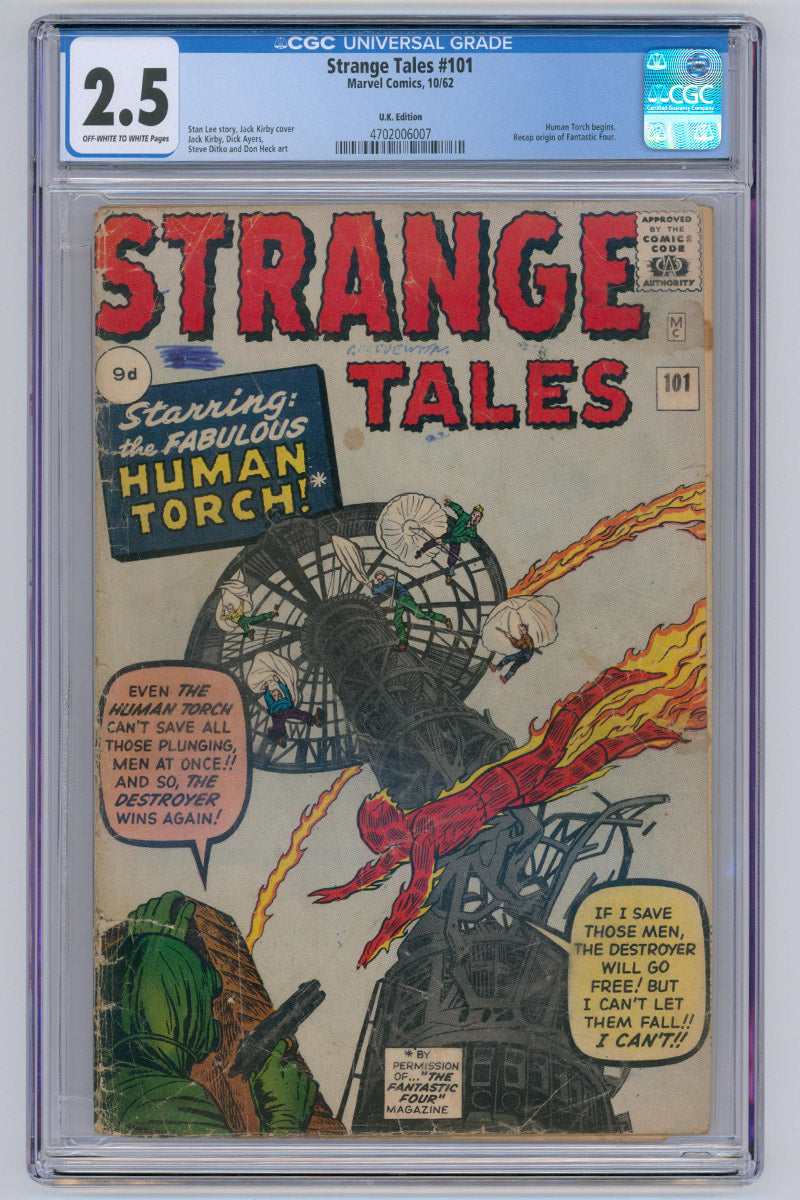 Strange Tales 101 - Human Torch Solo Stories Begin - 1962 CGC 2.5