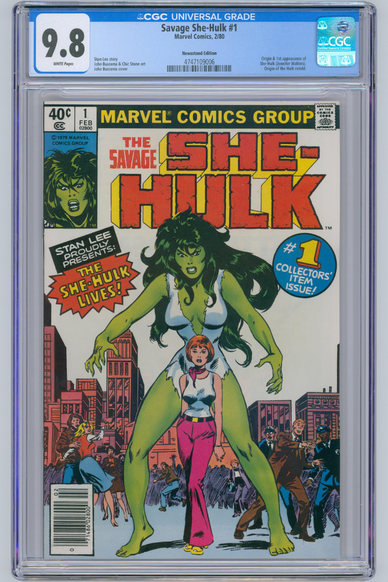 Savage She-Hulk 01 - 1st App. She-Hulk, Newsstand Edition - 1980 CGC 9.8 WHITE Pages