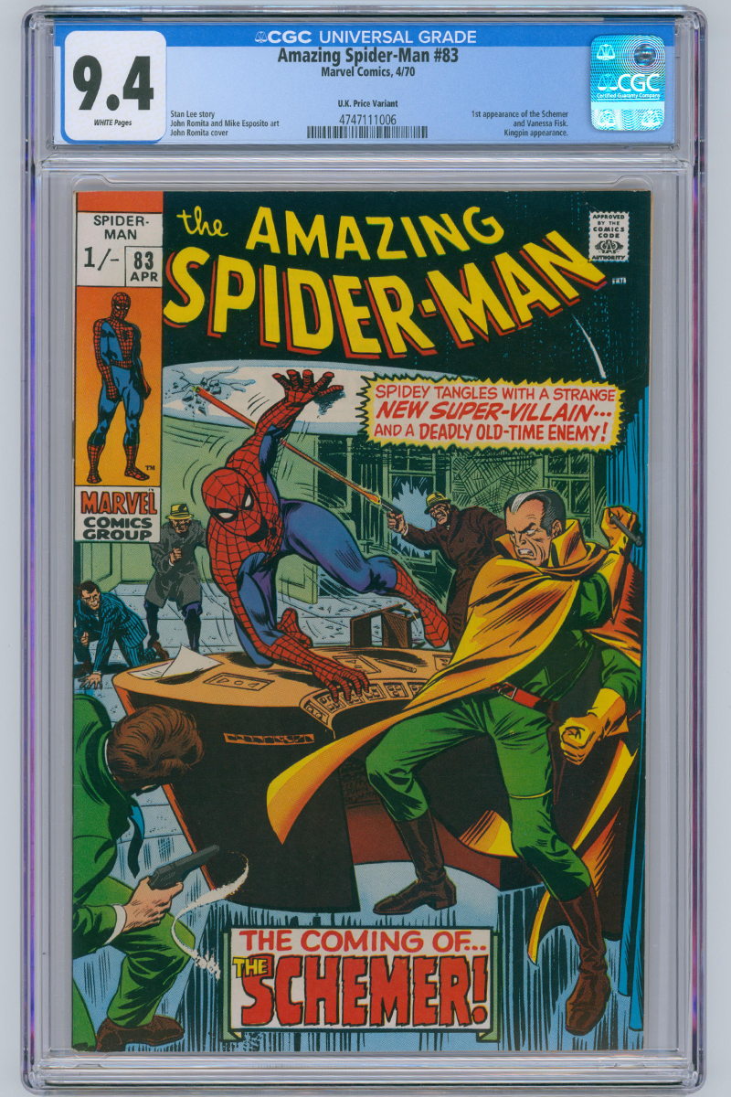 Amazing Spider-Man Vol 1. 083 - 1st App. Schemer & Vanessa Fisk - 1970 CGC 9.4 WHITE Pages