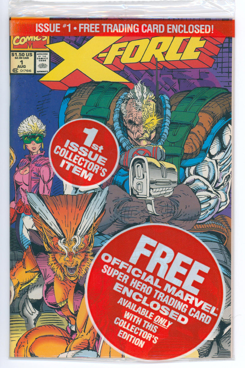 X-Force 001 - Negative UPC ERROR (Sealed in Polybag w/ Card) - 1991 VF/NM