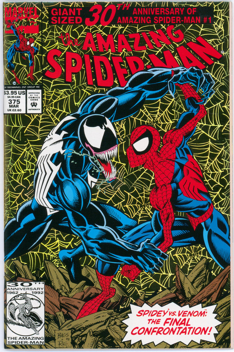 Amazing Spider-Man Vol 1. 375 - Mark Bagley Foil Cover - 1993 VF/NM