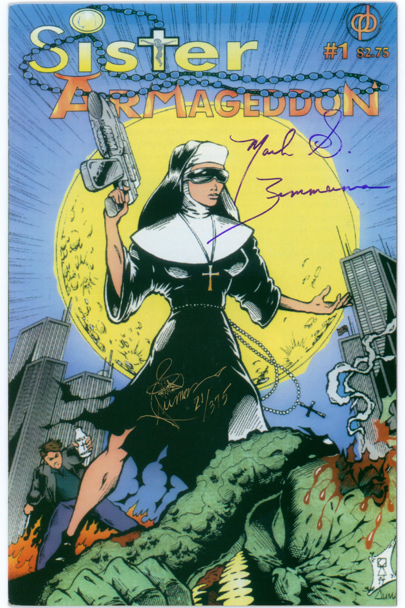 Sister Armageddon 1 - Signed by Mark Zimmerman & Christopher Auman - 1994 VF-